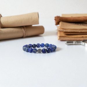 Light Charged Faceted Lapiz Lazuli Bracelet